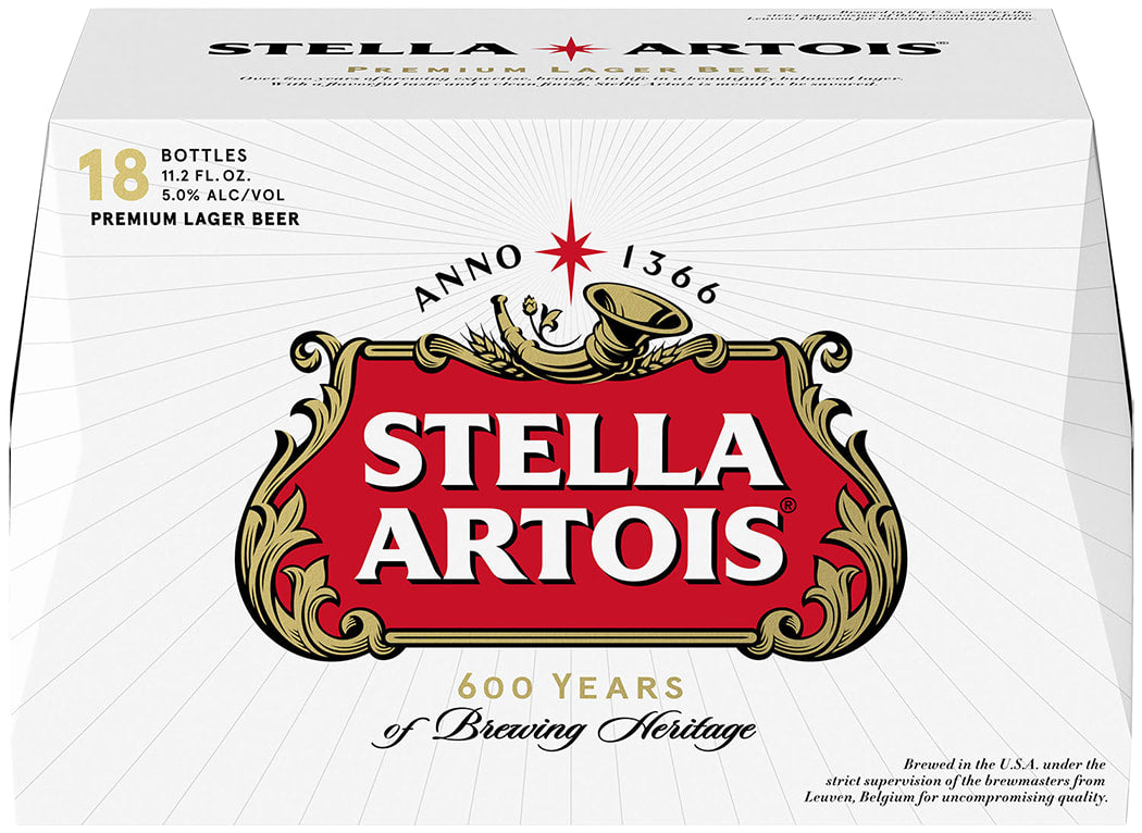 Stella Artois 18 Pack (11.2 oz Bottles)