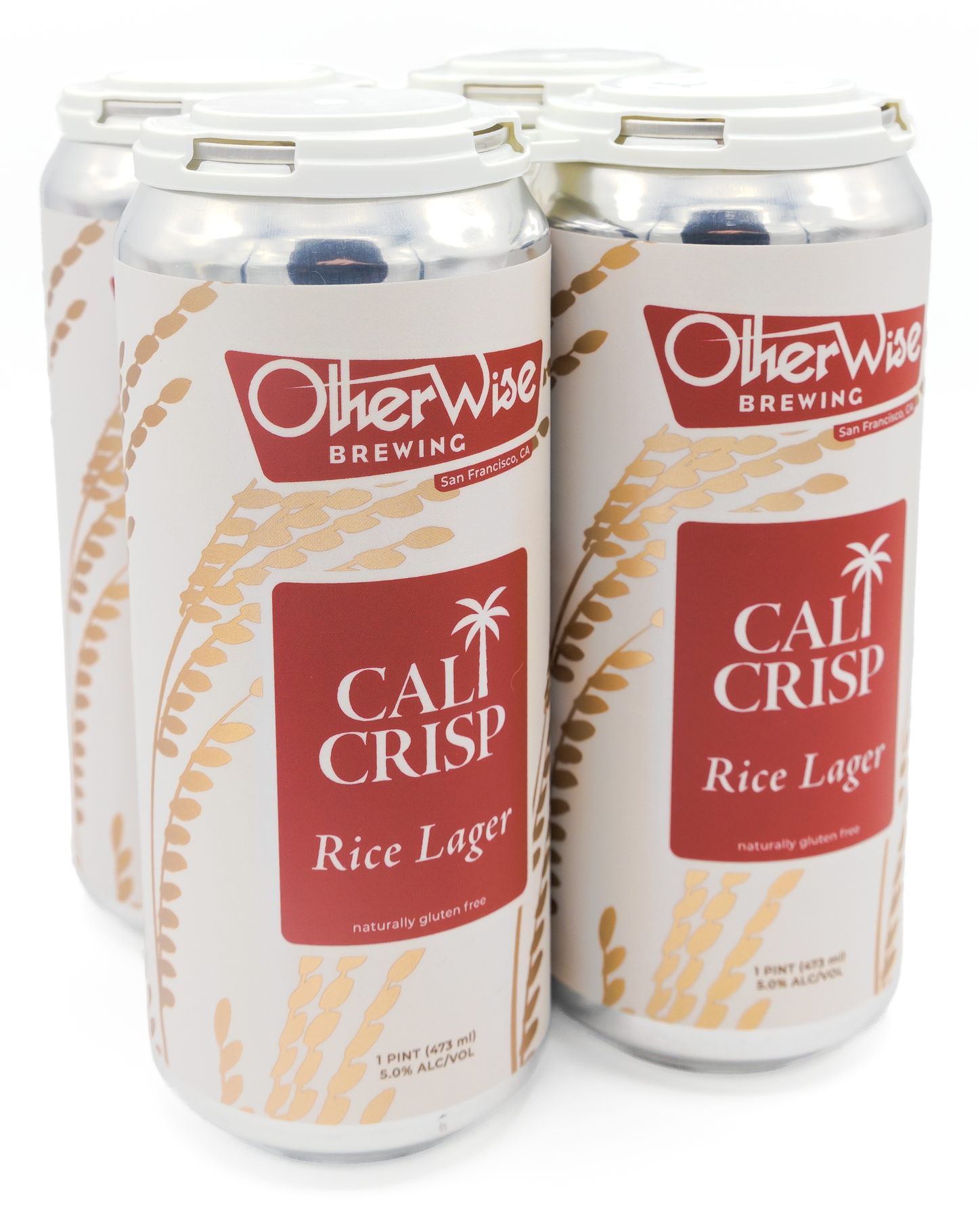 Otherwise Brewing Cali Crisp rice lager four-pack cans, front
