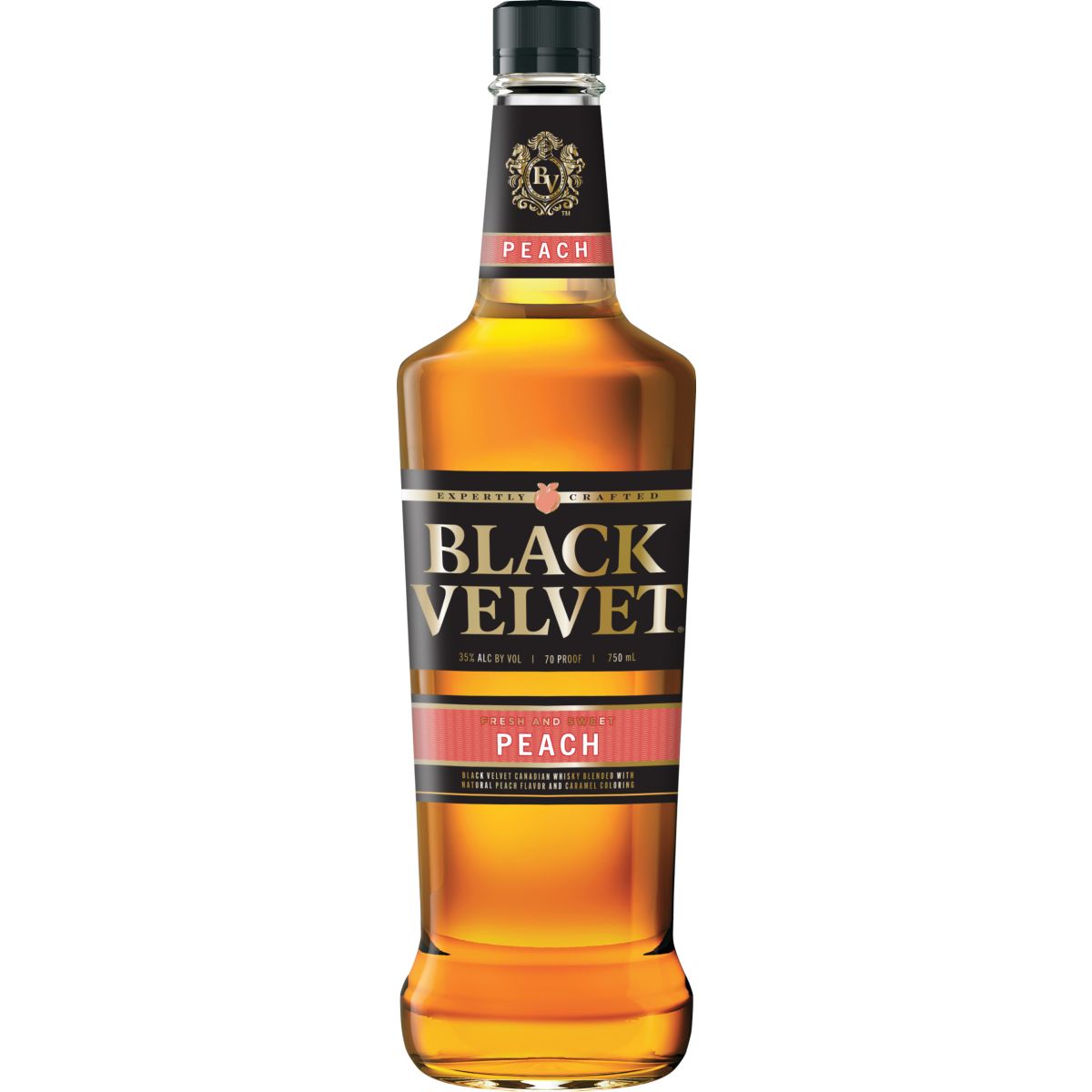Black Velvet Peach Flavored Whiskey 750ML bottle
