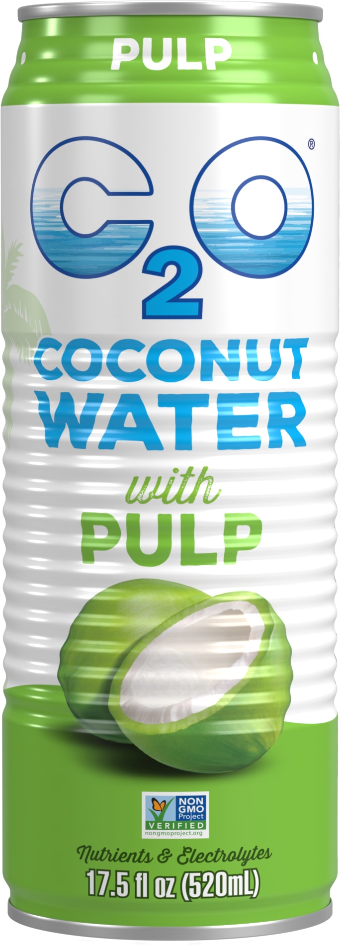 C2O Pure Coconut Water Pulp 12 Pack (17.5 oz Cans)