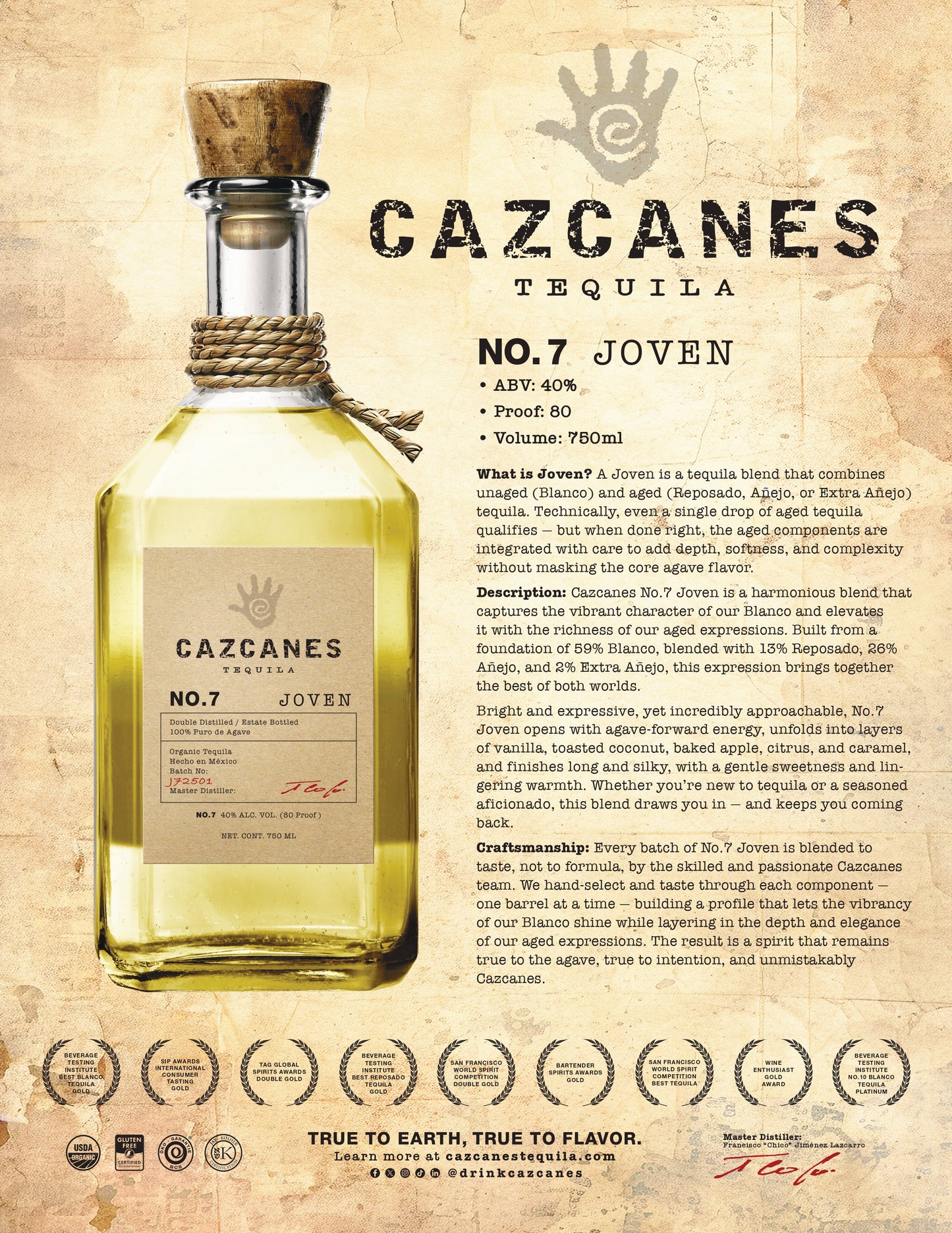 Cazcanes Tequila No. 7 Joven 750ML