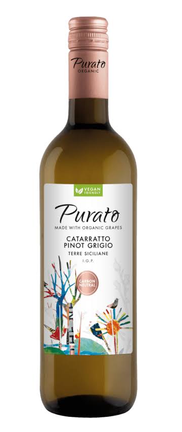 Purato Catarratto Pinot Grigio Terre Siciliane 2021 750ML, An Organic Sicilian White Blend