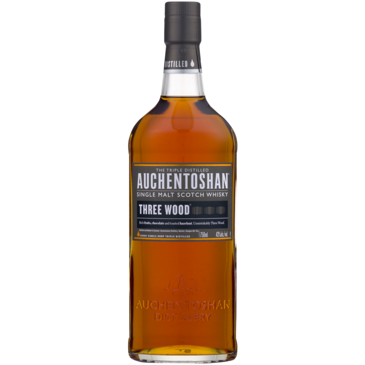 AUCHENTOSHAN SINGLE MALT SCOTCH THREE WOOD 86 750ML