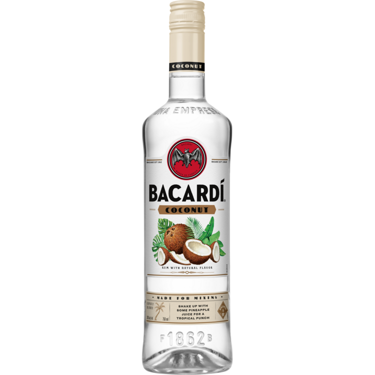 BACARDI COCONUT FLAVORED RUM 70 W/ 1-50ML BACARDI LIME FLAVORED RUM 70 750ML