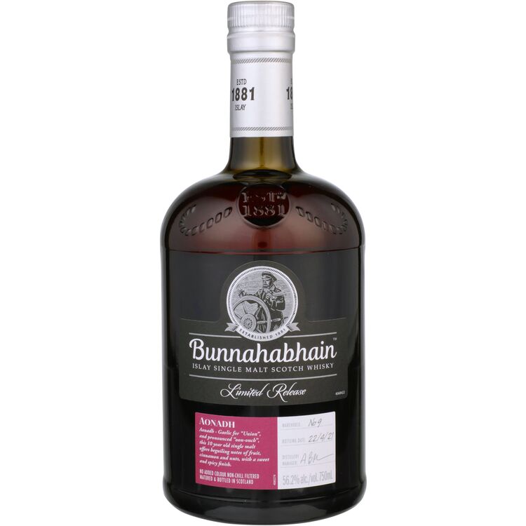 BUNNAHABHAIN SINGLE MALT SCOTCH AONADH LIMITED RELEASE 10 YR 112.4 750ML