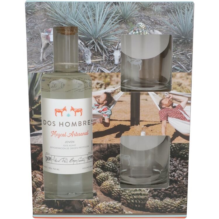 DOS HOMBRES MEZCAL ARTESANAL JOVEN ESPADIN 84 W/ GLASSES 750ML