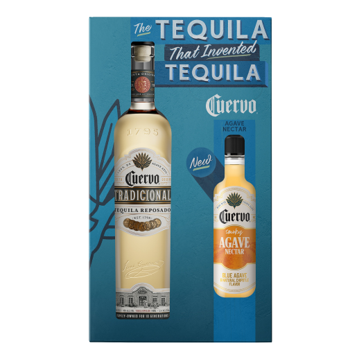 Jose Cuervo Tradicional Reposado Tequila Gift Set with Agave Syrup 750ML
