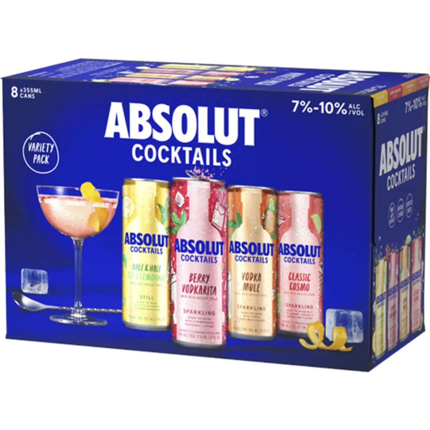 Absolut Cocktails Variety Pack 24-Pack 12oz Cans, Four Premium Ready-to-Drink Cocktails in One Box