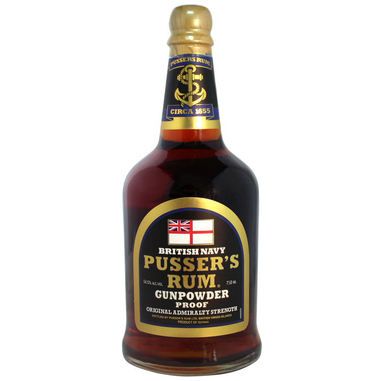 PUSSER'S NAVY RUM GUNPOWDER PROOF ORIGINAL ADMIRALTY STRENGTH 109 750ML
