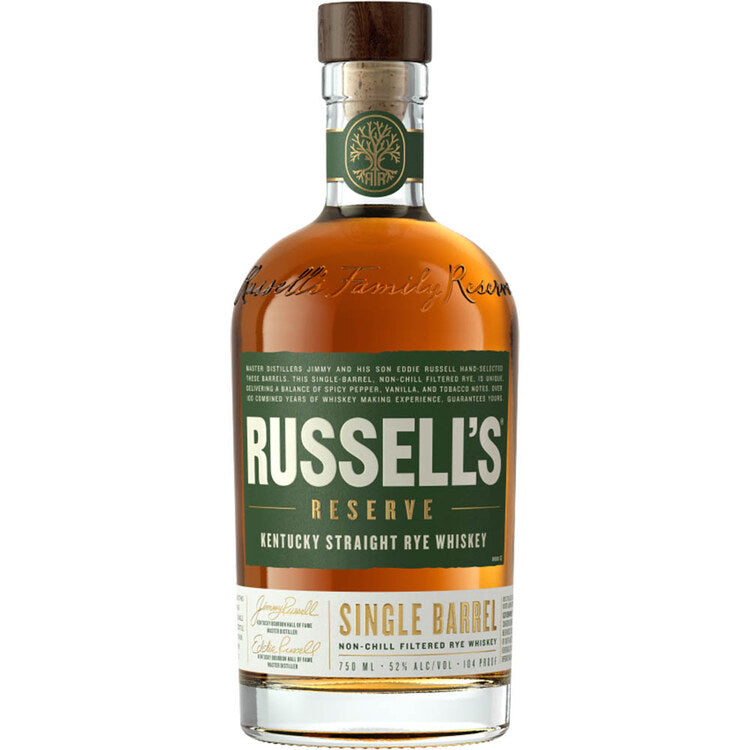 RUSSELL'S RESERVE STRAIGHT RYE WHISKEY SINGLE BARREL 104 750ML