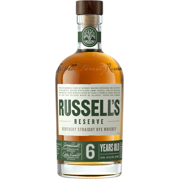 RUSSELL'S RESERVE STRAIGHT RYE WHISKEY SMALL BATCH 6 YR 90 750ML