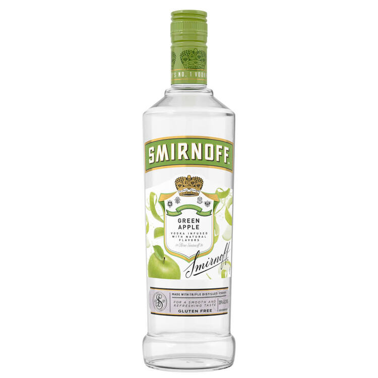 SMIRNOFF GREEN APPLE FLAVORED VODKA 70 750ML