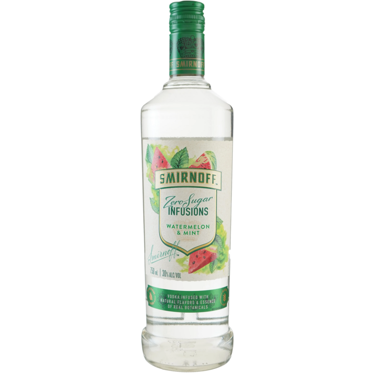 SMIRNOFF WATERMELON & MINT FLAVORED VODKA ZERO SUGAR INFUSIONS 60 750ML