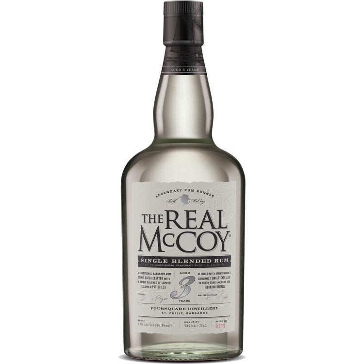 THE REAL MCCOY AGED RUM SINGLE BLENDED 3 YR 80 750ML
