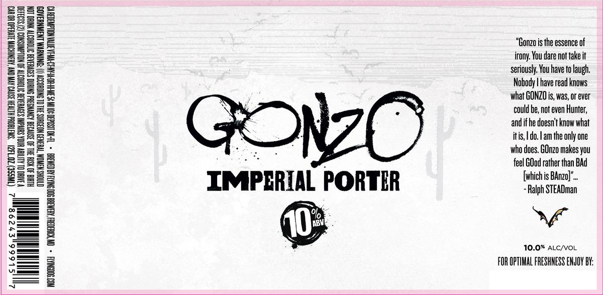 FLYING DOG GONZO IMPERIAL PORTER 4/6PK 12 oz (24) Pre Order August 2024