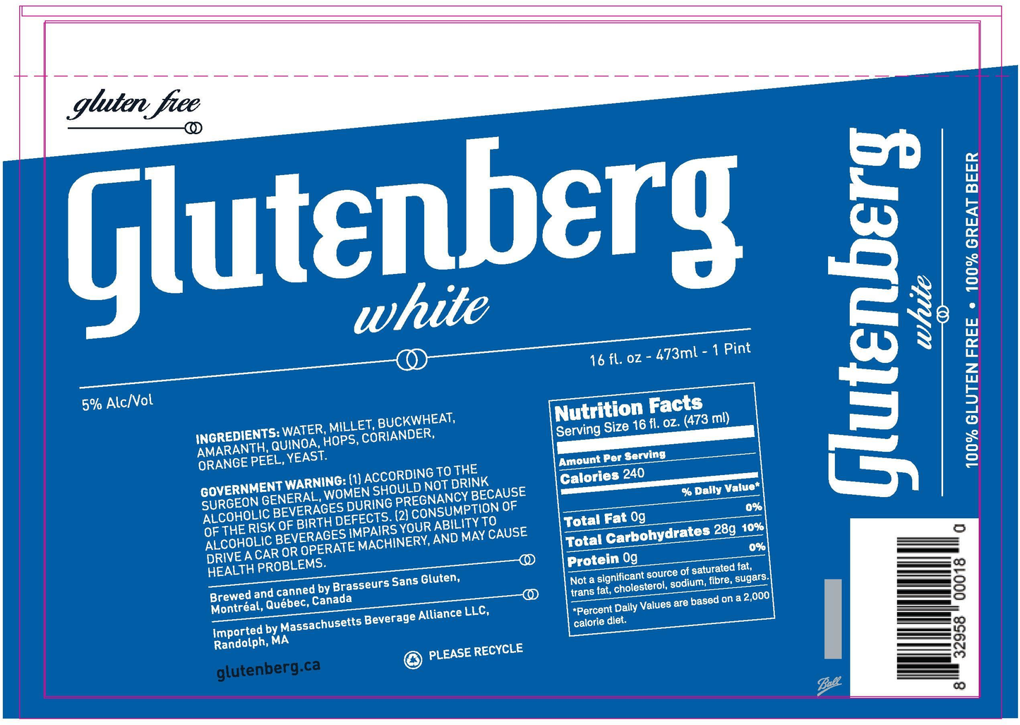 GLUTENBERG GLUTEN-FREE WHITE 6/4PK CANS 16 oz (24)