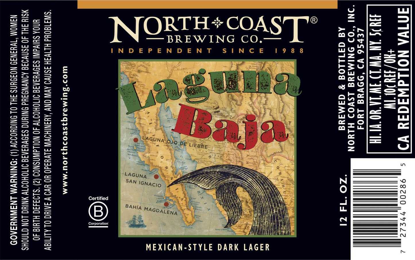 North Coast Laguna Baja Mexican dark lager, 24-pack 12 oz bottles