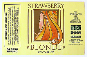 Belmont Brewing Strawberry Golden ale, 24-pack 16 oz cans
