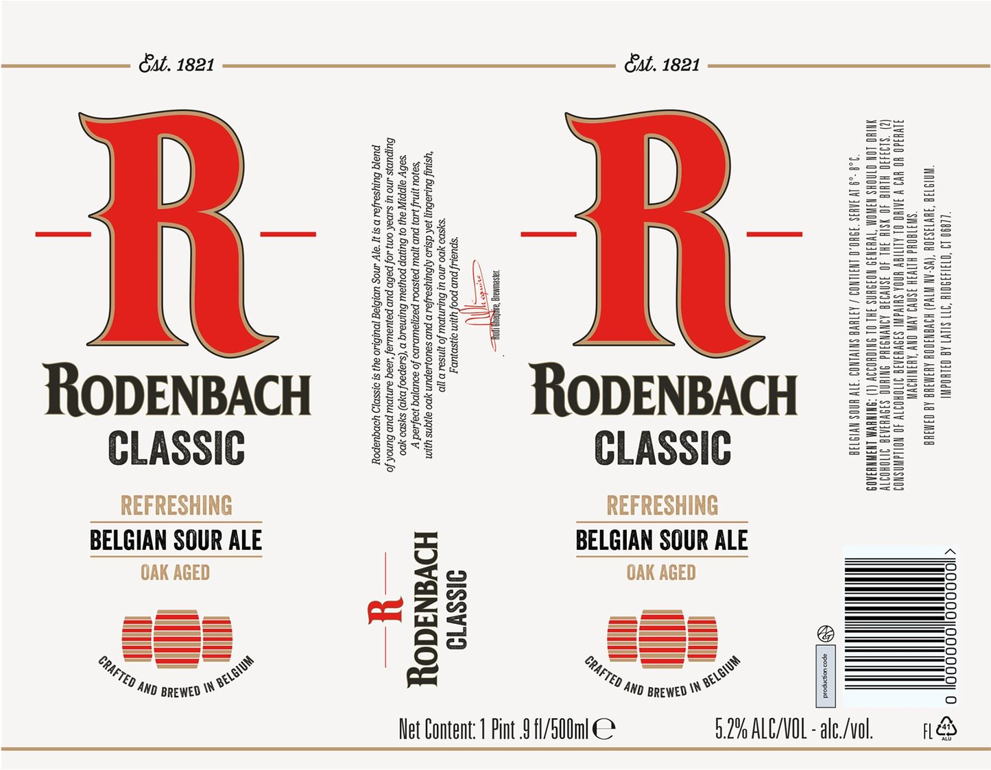 Rodenbach Classic Flanders sour ale, 24-pack 16.9 oz cans