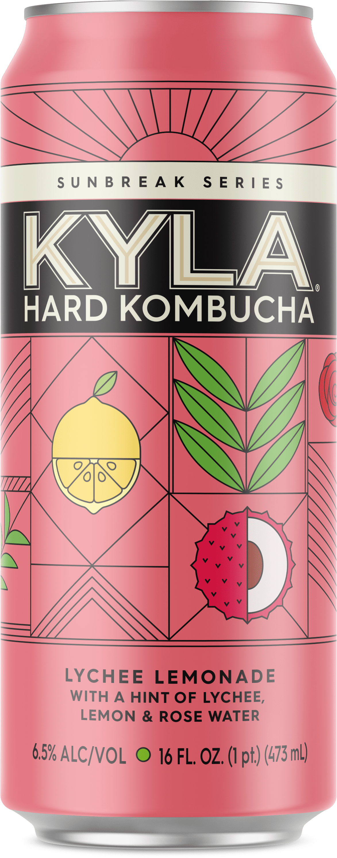 Kyla Sunbreak Lychee Lemonade hard kombucha, 12-pack 16 oz cans