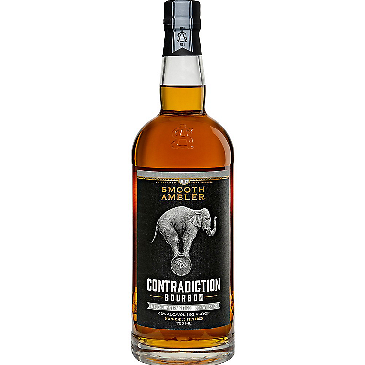 SMOOTH AMBLER BLENDED BOURBON CONTRADICTION 92 W/ 2 ROCKS GLASSES 750ML