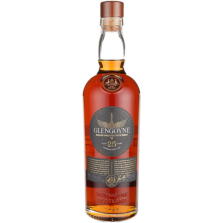 GLENGOYNE SINGLE MALT SCOTCH 25 YR 96 WOOD BOX 750ML