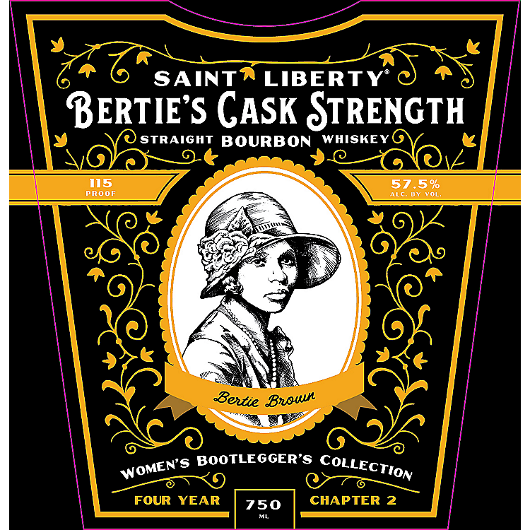 SAINT LIBERTY STRAIGHT BOURBON BERTIES CASK STRENGTH WOMENS BOOTLEGGERS COLLECTION 4 YR 115 750ML