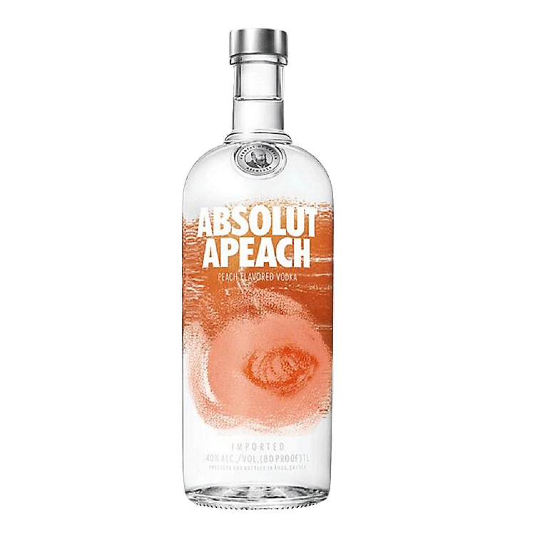 ABSOLUT PEACH FLAVORED VODKA 76 750ML