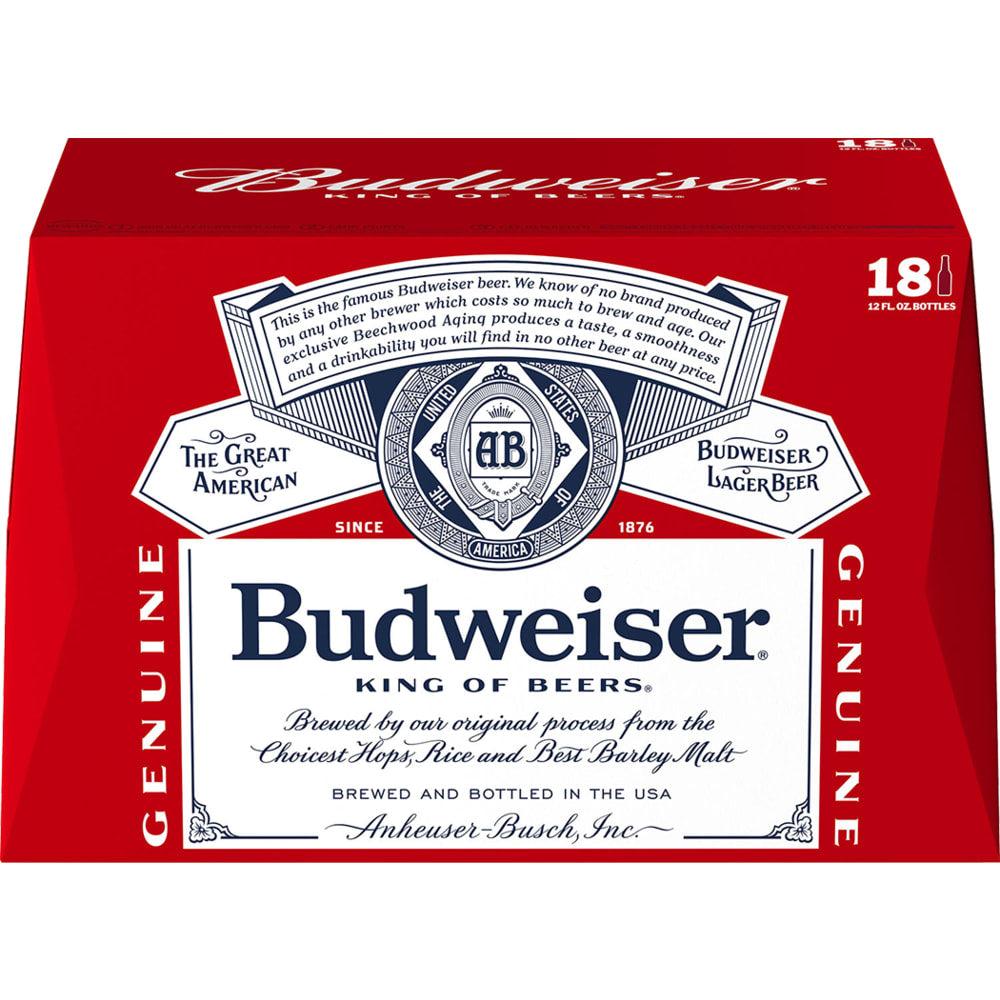 Budweiser 18 Pack (12 oz Bottles)