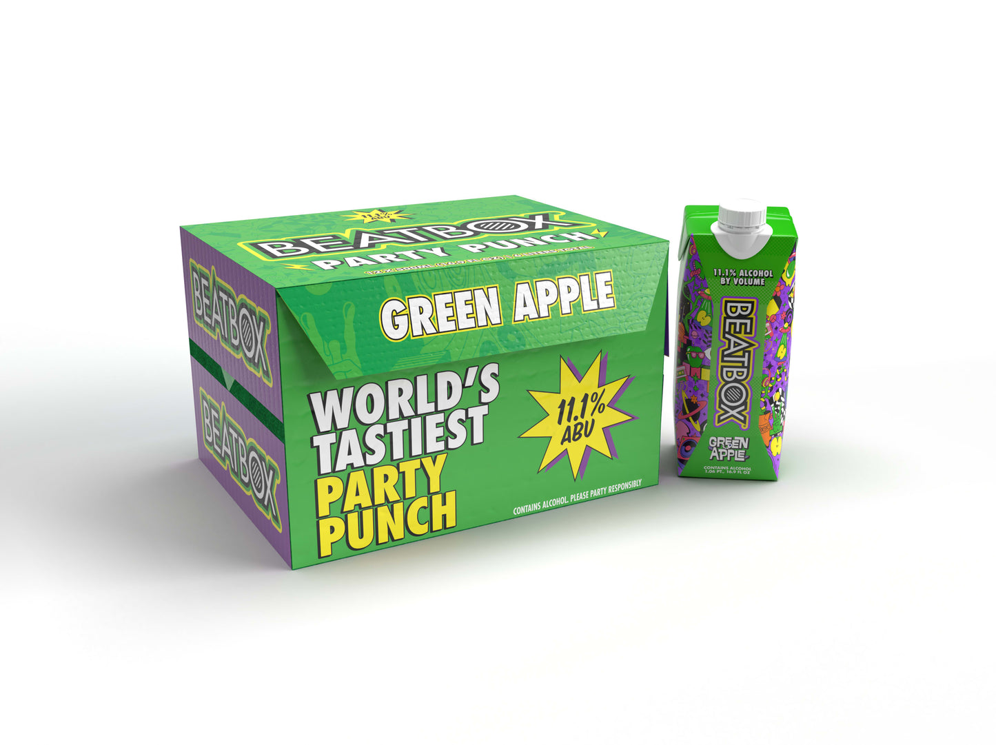 Beatbox Green Apple 12 Pack (500 ml Cartons)