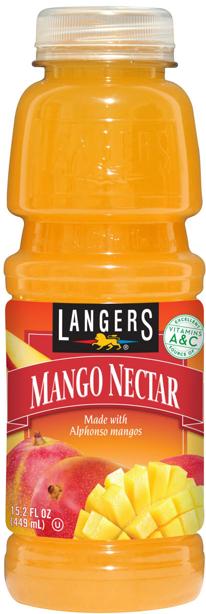 Langers Mango Nectar Juice 12 Pack (15.2 oz Bottles)