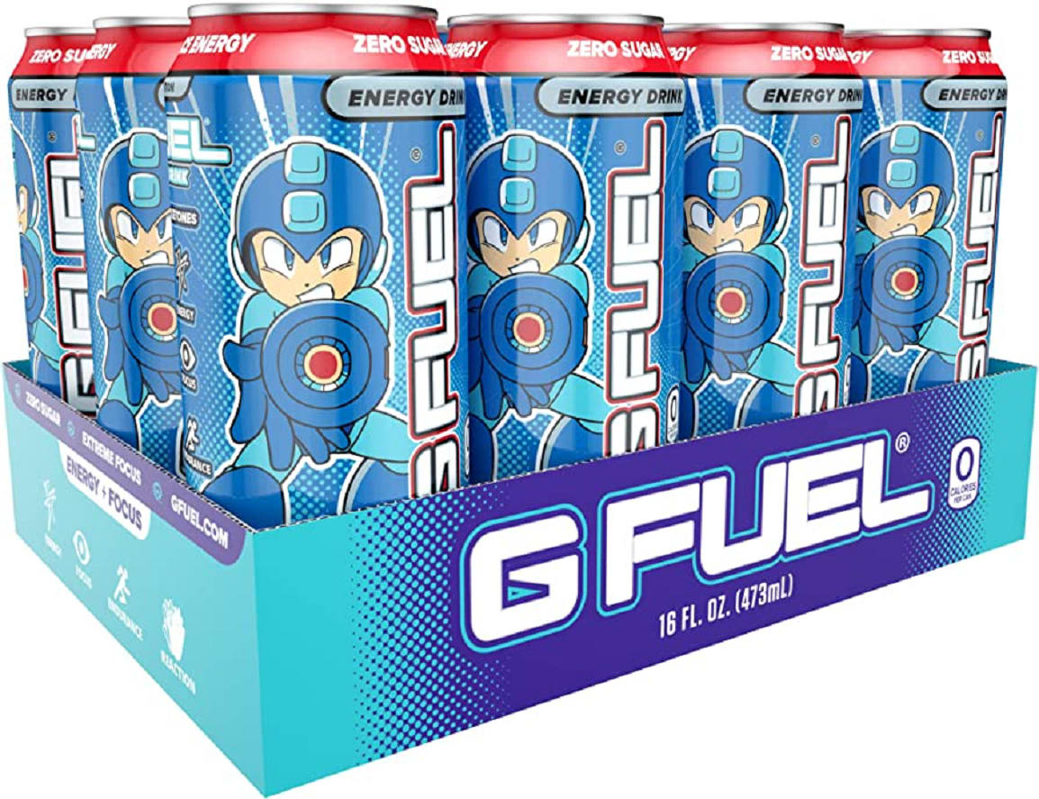 G Fuel Mega Man Blue Slush 12 Pack (16 oz Cans)
