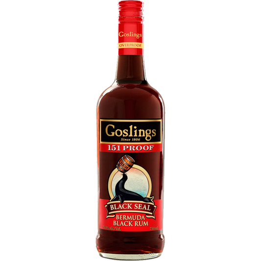 Goslings Black Seal 151 Overproof Rum bottle