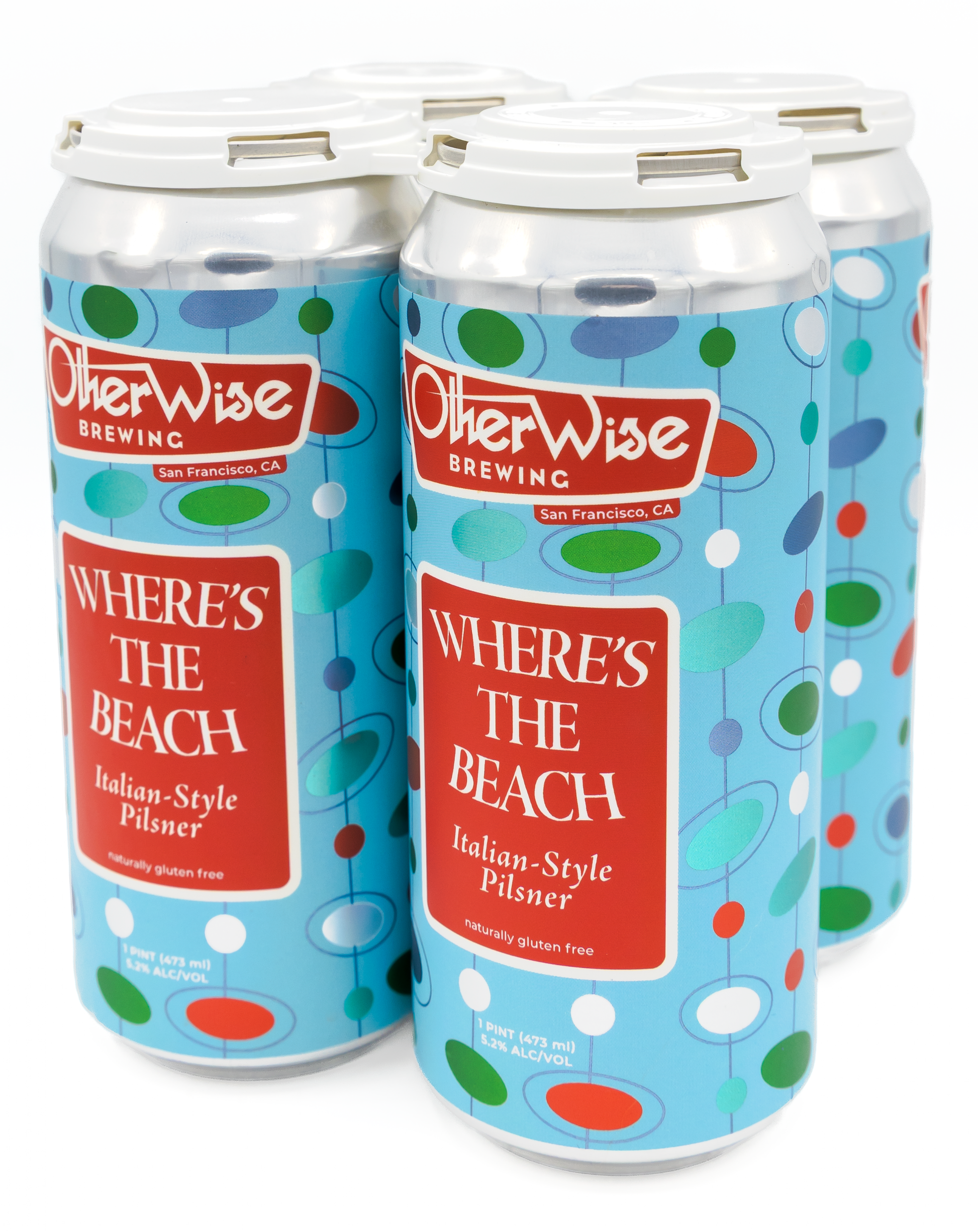 Otherwise Brewing Where's The Beach four-pack cans, front
