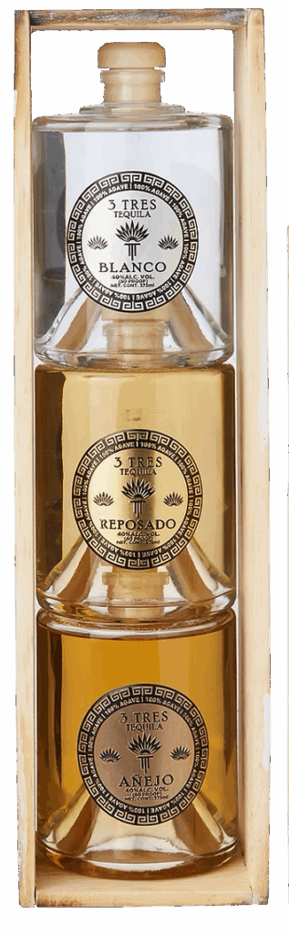 3 Tres Tequila Stack Trio Blanco Reposado Anejo 3 Pack 375ML