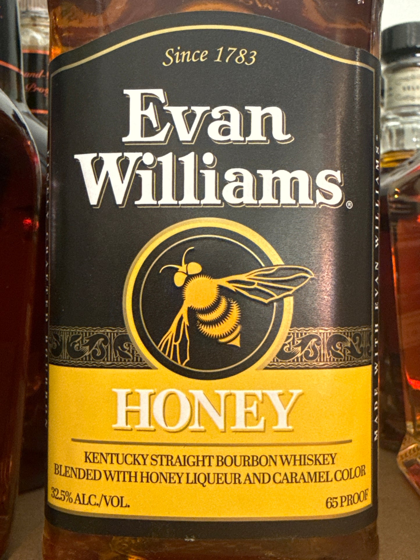 EVAN WILLIAMS HONEY WHISKEY LIQUEUR 65 750ML