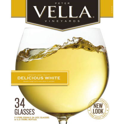 Peter Vella Delicious White Crisp White 5L, The Light and Refreshing California White That Always Hits Right