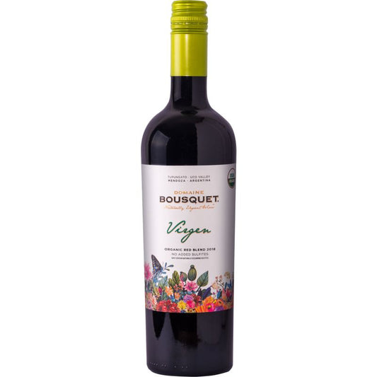 Domaine Bousquet Virgen Organic Red Blend 750ML, No Sulfites Added Malbec Blend From High Altitude Mendoza
