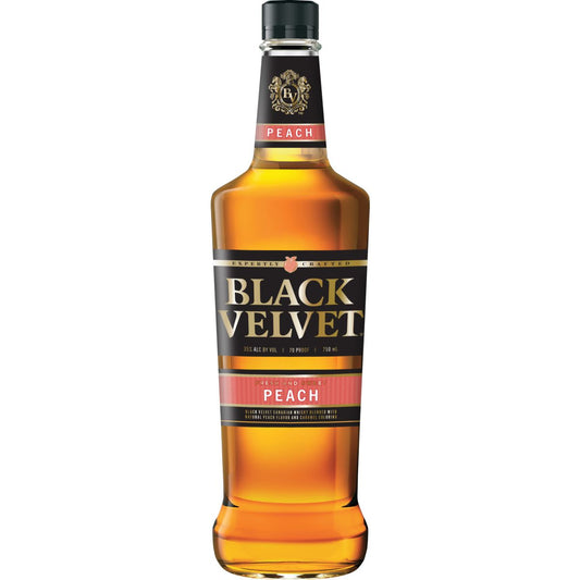 Black Velvet Peach Flavored Whiskey 750ML bottle