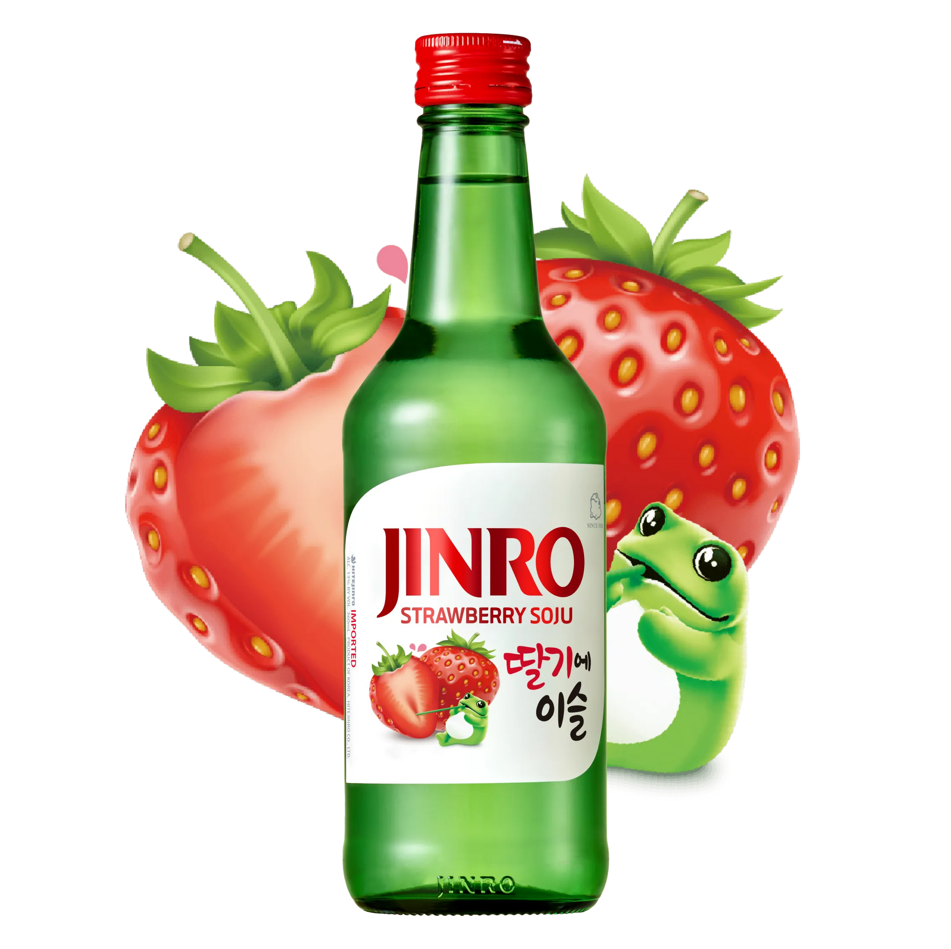 Jinro Strawberry Soju 375ML bottle