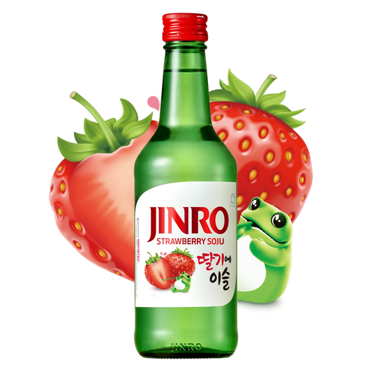 Jinro Strawberry Soju 375ML bottle