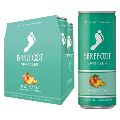 Barefoot Refresh Moscato Spritzer Wine Cocktail 250mL Cans 24-Pack