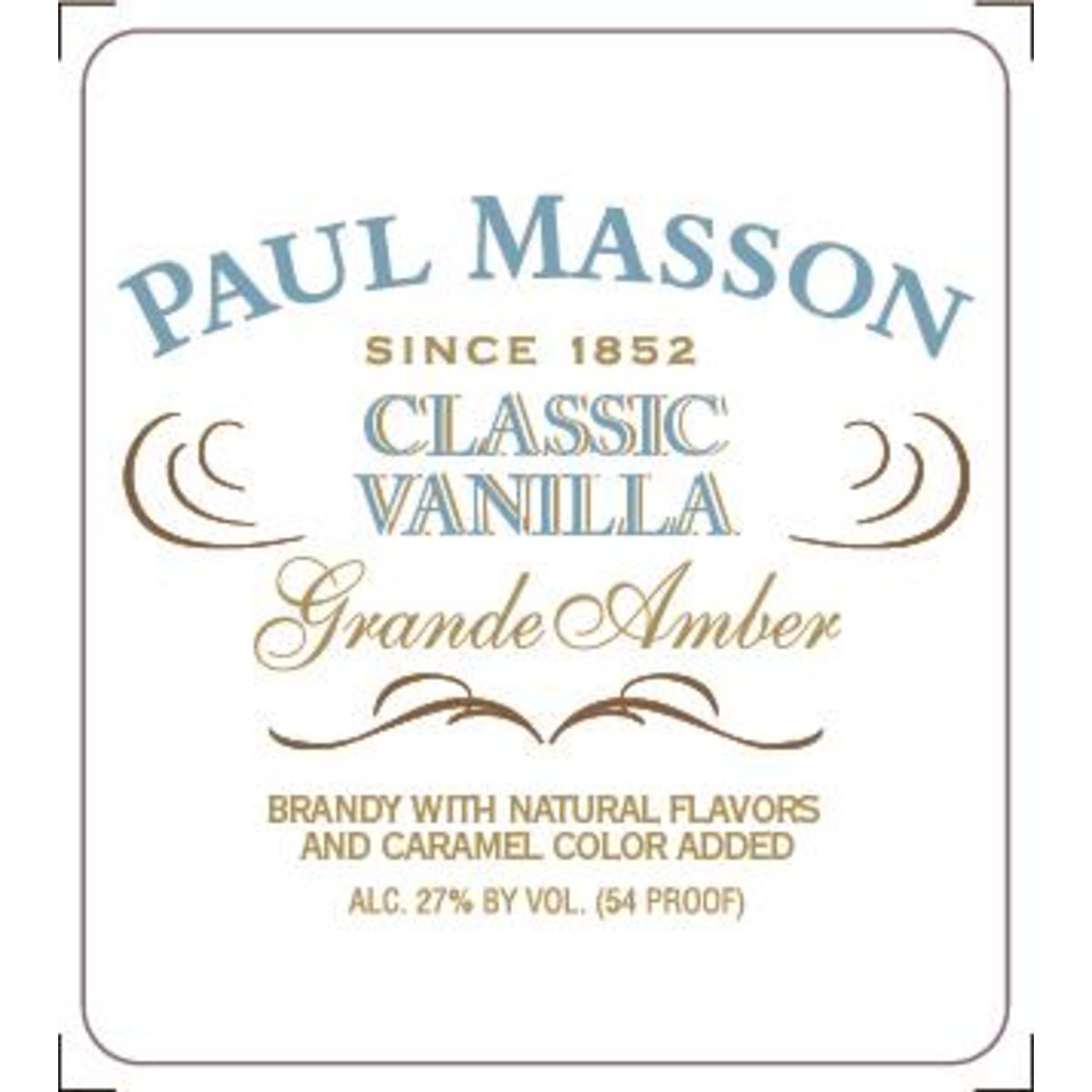 Paul Masson Grande Amber Vanilla Flavored Brandy 750ML bottle