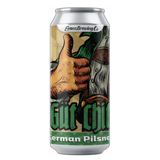 Evans Brewing Gut Chit Pilsner can