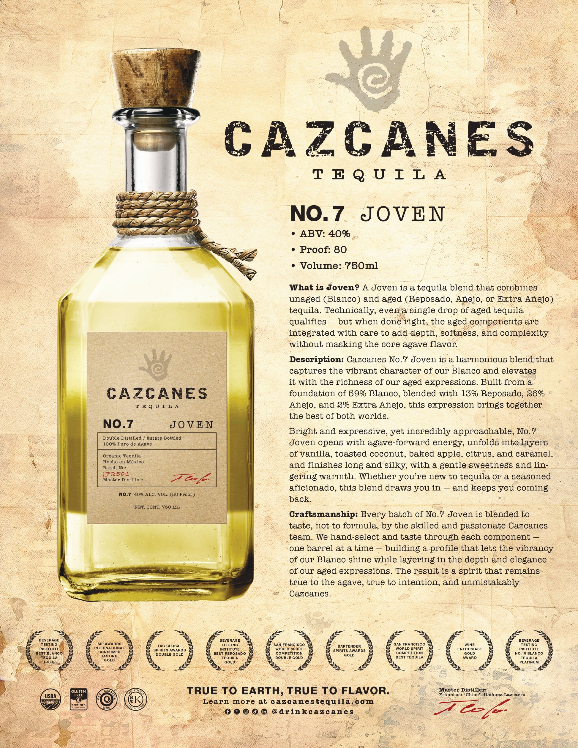 Cazcanes Tequila No. 7 Joven 750ML