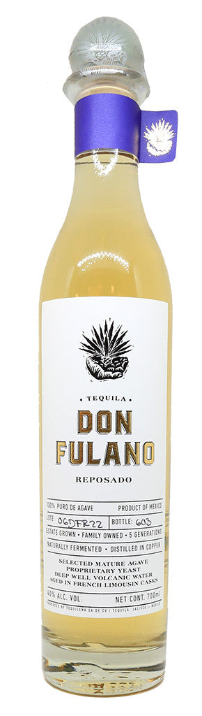 Don Fulano Reposado Tequila 750mL, Naturally Fermented Highland Agave