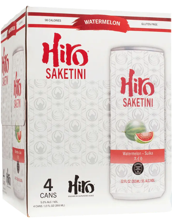 Hiro Saketini Watermelon 4 pack 12oz Cans