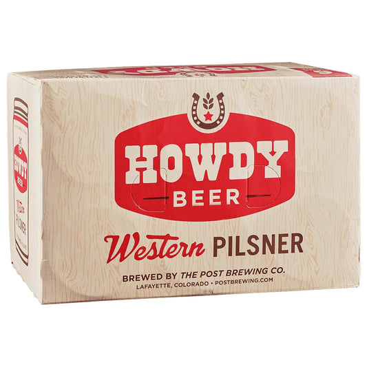 Post Brewing Howdy Western Pilsner can