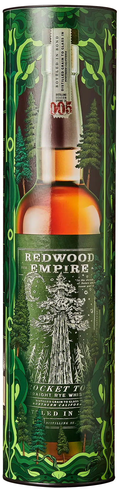 Redwood Empire Rocket Top Bottled in Bond Straight Rye Whiskey 750mL, Five Year Single Season Rye