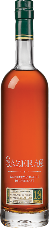 Sazerac 18 Year Old Kentucky Straight Rye Whiskey 750ML bottle